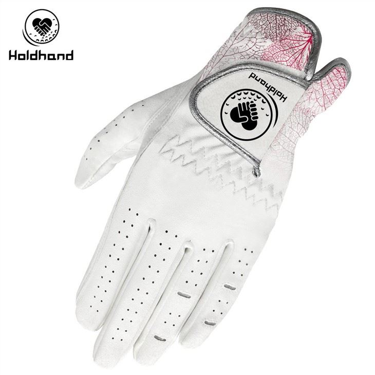 An-ti Slip PU Material Pattern Genuine Leather Custom Design Cabretta Golf Gloves