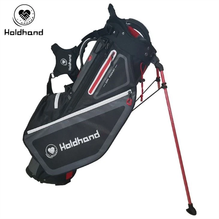 Dark Gray And Light Yellow Custom Design Logo Men Polyester Golf Stand Bag Carry Bag