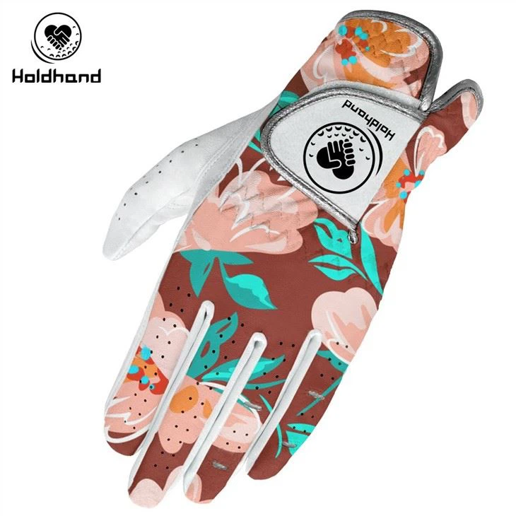 Golf Custom Printing Rubber Patch Logo AAA Cabretta Leather Left Golf Gloves