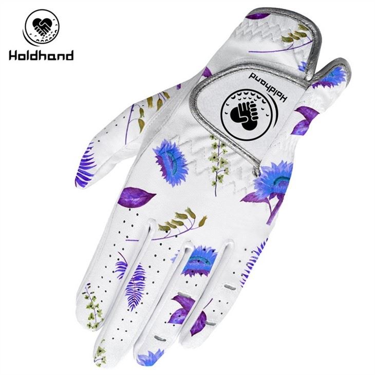 Golf Gloves HIGH QUALITY Cabretta Leather WHOLESALE CUSTOM LOGO Flower Printing Style