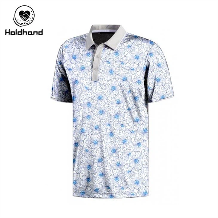 Men's Golf Polo Shirt With Floral Print