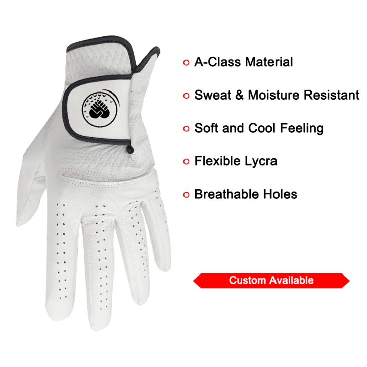 Custom 2023 New Design Coast Style Manufacture Hot Sales Premium PU Leather Golf Gloves